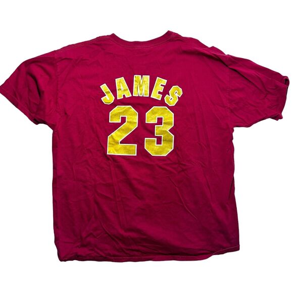 VTG Cleveland Cavaliers NBA #23 LeBron James Wine Red Gold T-Shirt Men's SZ XXL - Picture 1 of 6